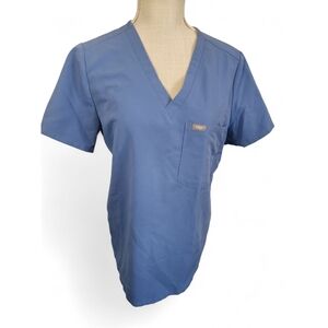 Figs Classic Blue V-Neck Men's Shirt